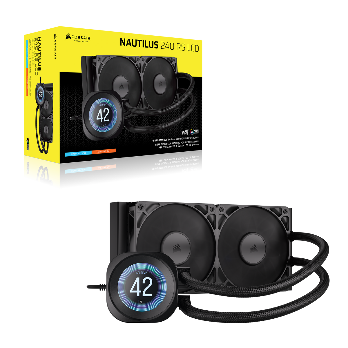 CORSAIR - NAUTILUS 240 RS LCD Liquid CPU Cooler - Black