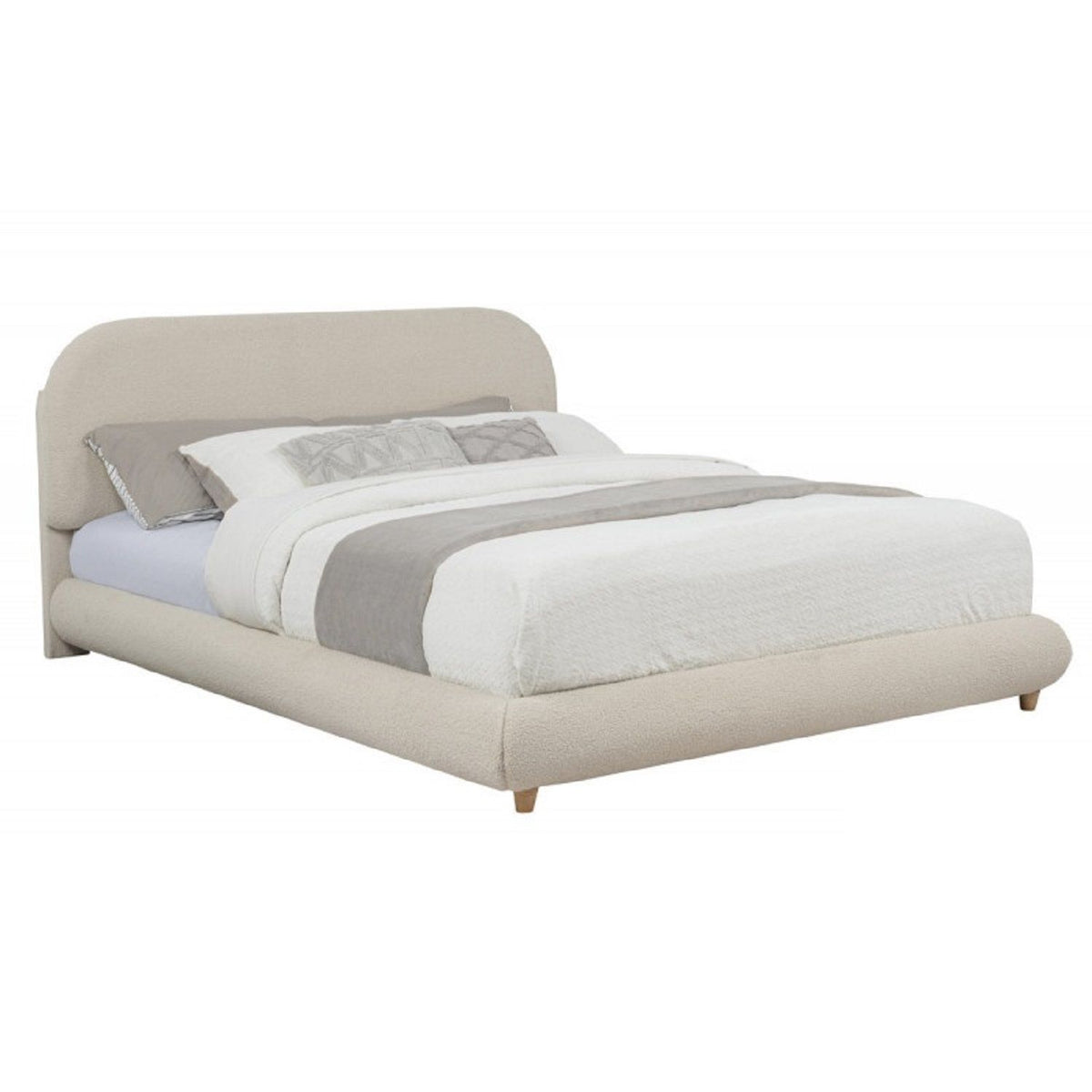 Cama de plataforma contemporánea de perfil bajo