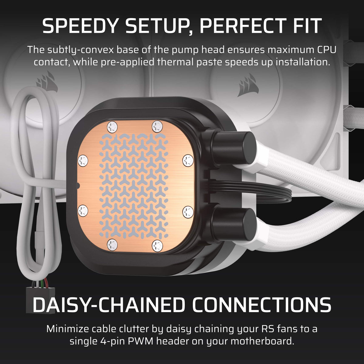 CORSAIR - NAUTILUS 360 RS LCD Liquid CPU Cooler - White