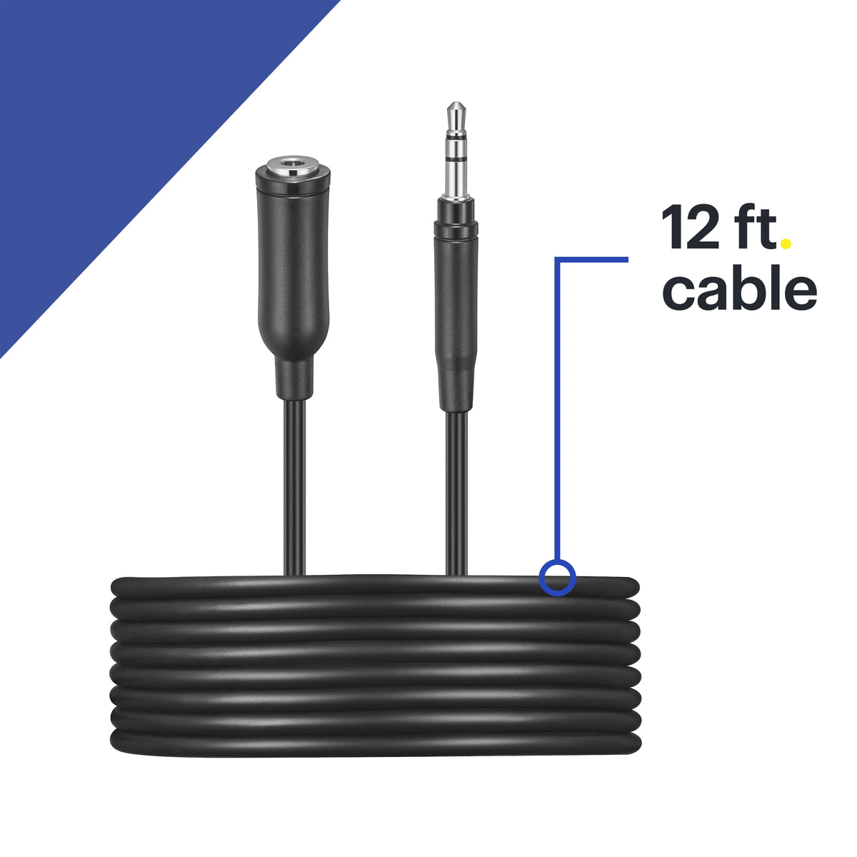 Best Buy essentials™ - 12' Headphone Extension Kit & Adapters - Black