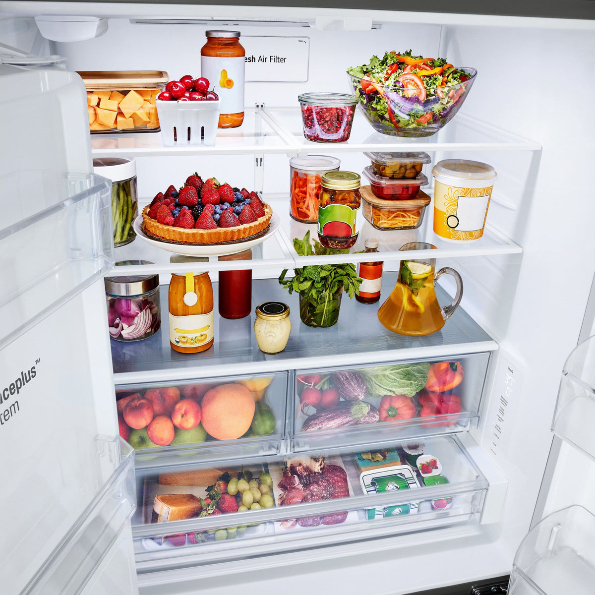 LG - 36-in Wide Counter-Depth MAX 23.7 Cu. Ft. 3-Door Smart French Door Refrigerator with Zero Clearance Hinge System - PrintProof Stainless Steel Look