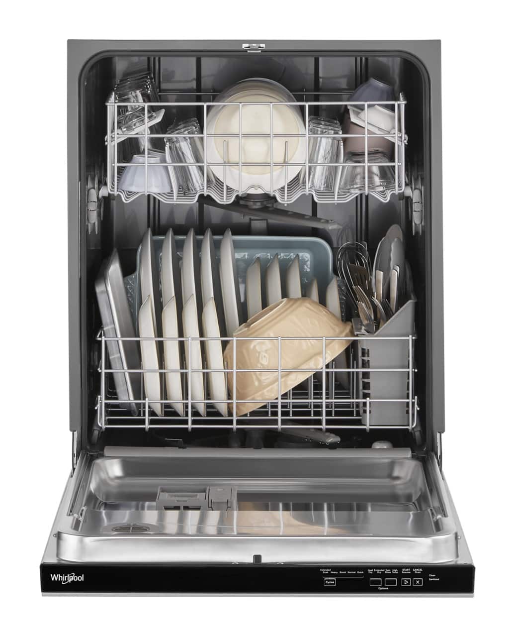 Whirlpool - 24 inch  Quiet Dishwasher with Boost Cycle and Pocket Handle .- Fingerprint Resistant - Stainless Steel