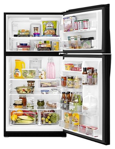 Whirlpool - 33 in. Wide 21.3 cu. ft. Top-Freezer Refrigerator - Black