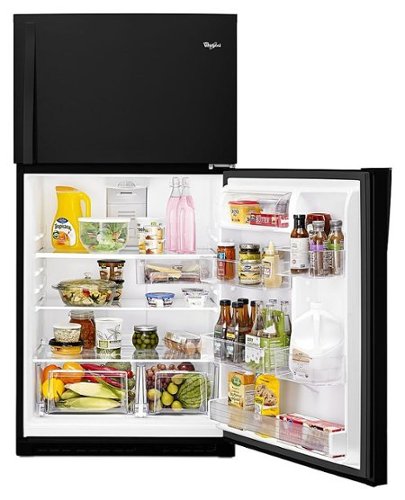 Whirlpool - 33 in. Wide 21.3 cu. ft. Top-Freezer Refrigerator - Black