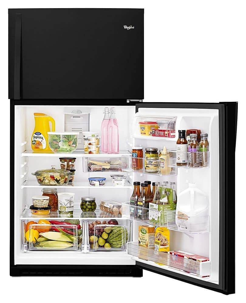 Whirlpool - 33 in. Wide 21.3 cu. ft. Top-Freezer Refrigerator - Black