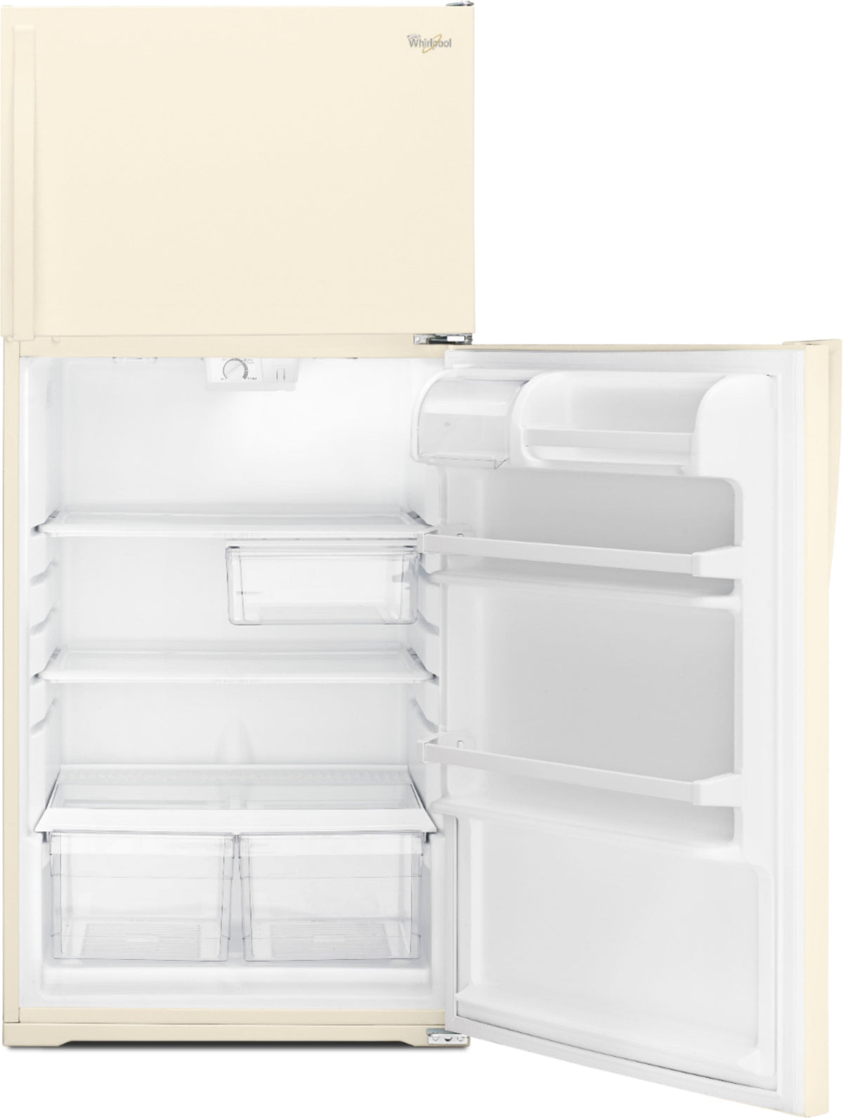 Whirlpool - 28 in. Wide 14.3 cu. ft. Top-Freezer Refrigerator - Biscuit