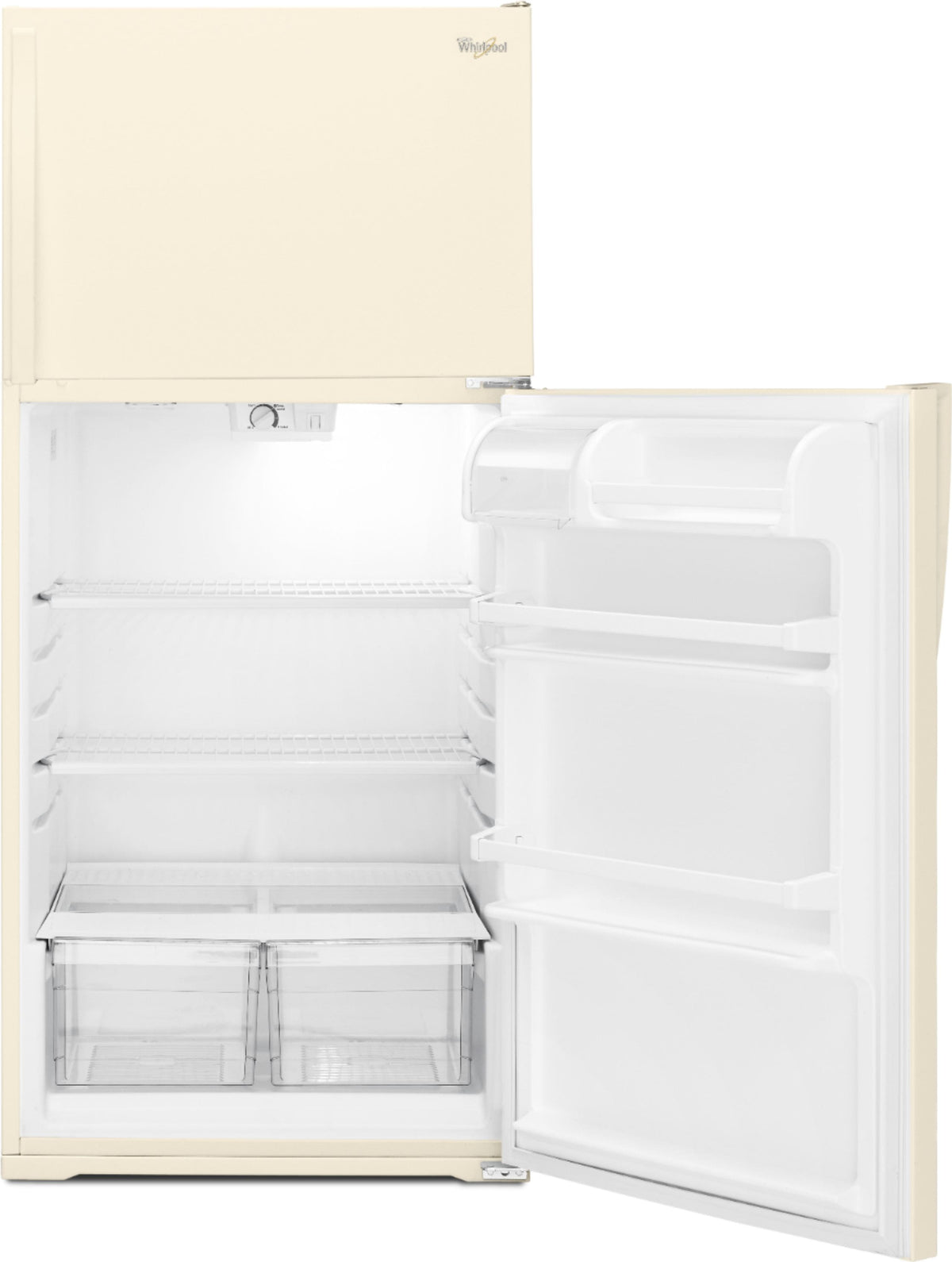 Whirlpool - 28 in. Wide 14.3 cu. ft. Top-Freezer Refrigerator - Biscuit