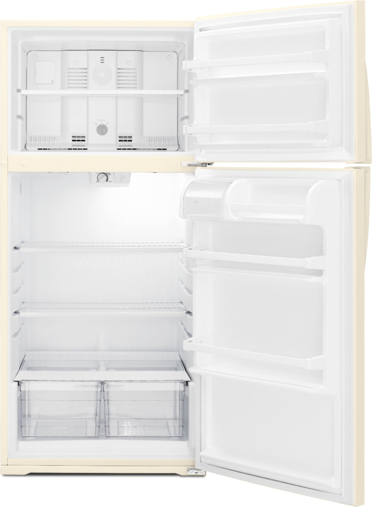 Whirlpool - 28 in. Wide 14.3 cu. ft. Top-Freezer Refrigerator - Biscuit