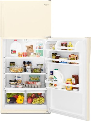 Whirlpool - 28 in. Wide 14.3 cu. ft. Top-Freezer Refrigerator - Biscuit