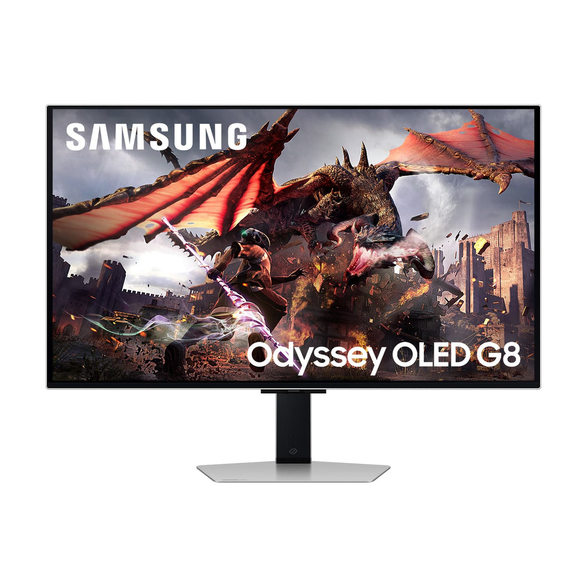 Samsung - 32" Odyssey OLED G8 (G80SD) 4K UHD 240Hz 0.03ms Smart Gaming Monitor with HDR - Silver
