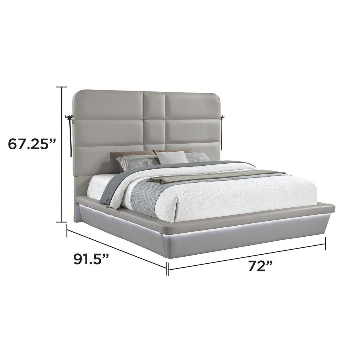 Futura - Cama tapizada con cabecero alto