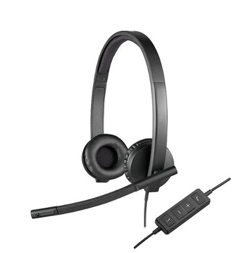 Logitech - H570e Stereo Wired Over-the-Ear Headset - Black