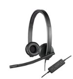 Logitech - H570e Stereo Wired Over-the-Ear Headset - Black