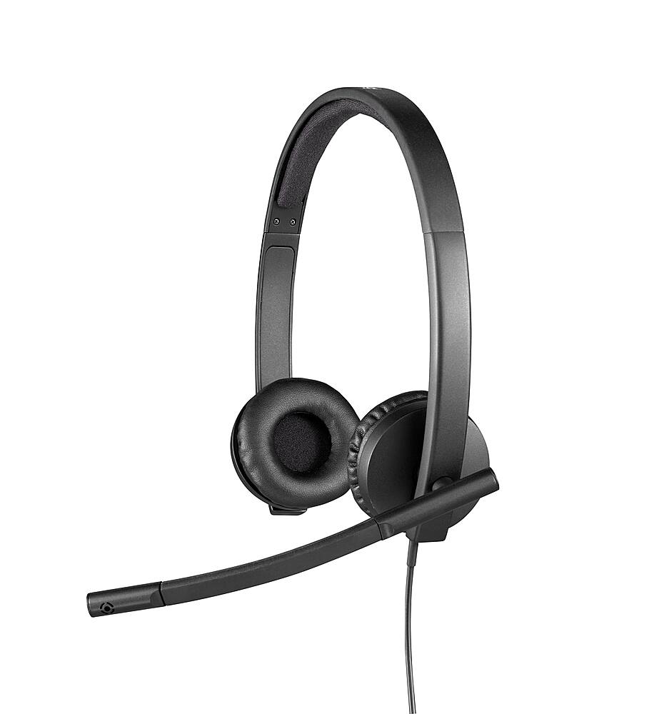 Logitech - H570e Stereo Wired Over-the-Ear Headset - Black
