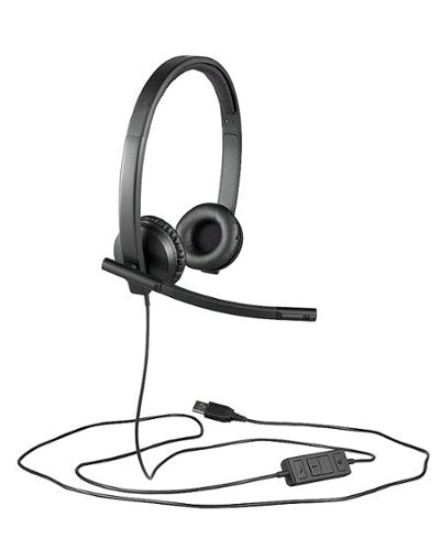 Logitech - H570e Stereo Wired Over-the-Ear Headset - Black