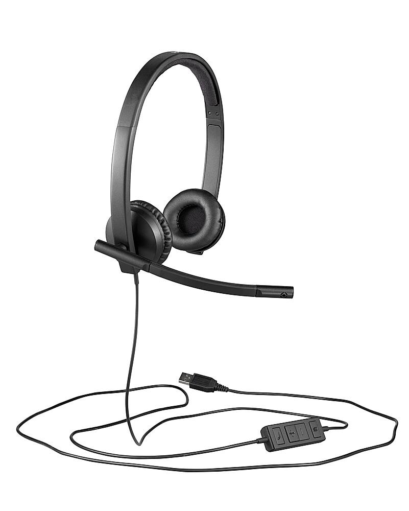 Logitech - H570e Stereo Wired Over-the-Ear Headset - Black
