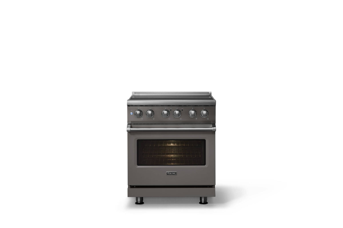 Viking - 30 in. Wide 4 Elements Pro 5 Series 4.7 Cu. Ft. Freestanding Induction Convection Range - Damascus Gray