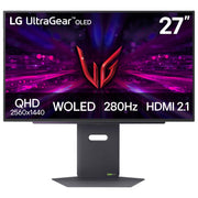 LG - UltraGear 27" OLED QHD 280Hz 0.03ms G-Sync and FreeSync Premium Pro Gaming Monitor with HDR500 (HDMI x2, DP, USB-A) - Black