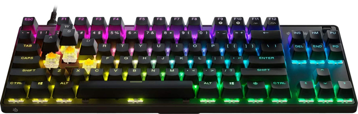 SteelSeries - Apex 9 TKL Wired Optical OptiPoint Adjustable Actuation Switch Gaming Keyboard with Rapid Tap - Black