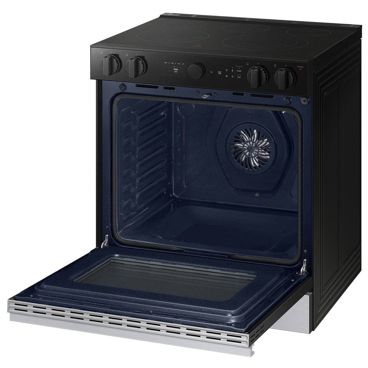 Samsung - 30 in. Wide 5 Elements Bespoke Smart Slide-In Electric Range 6.3 cu. ft. with Air Sous Vide & Air Fry - Stainless Steel