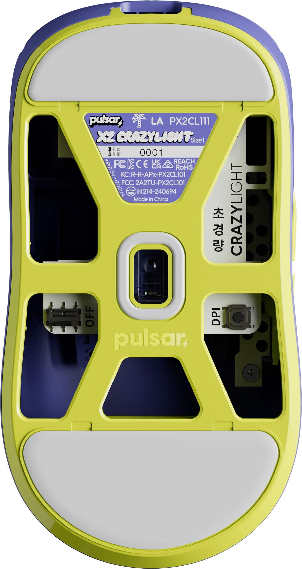 Pulsar - X2 CRAZYLIGHT Mini Wireless Gaming Mouse - LA Limited Edition - Wireless - Purple