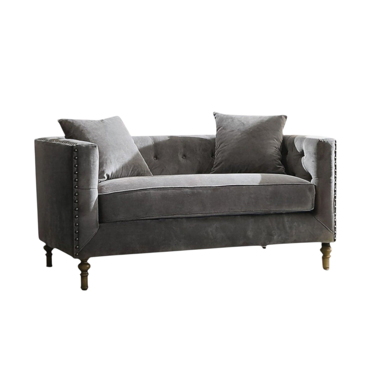 Sidonia - Loveseat With 2 Pillows - Gray
