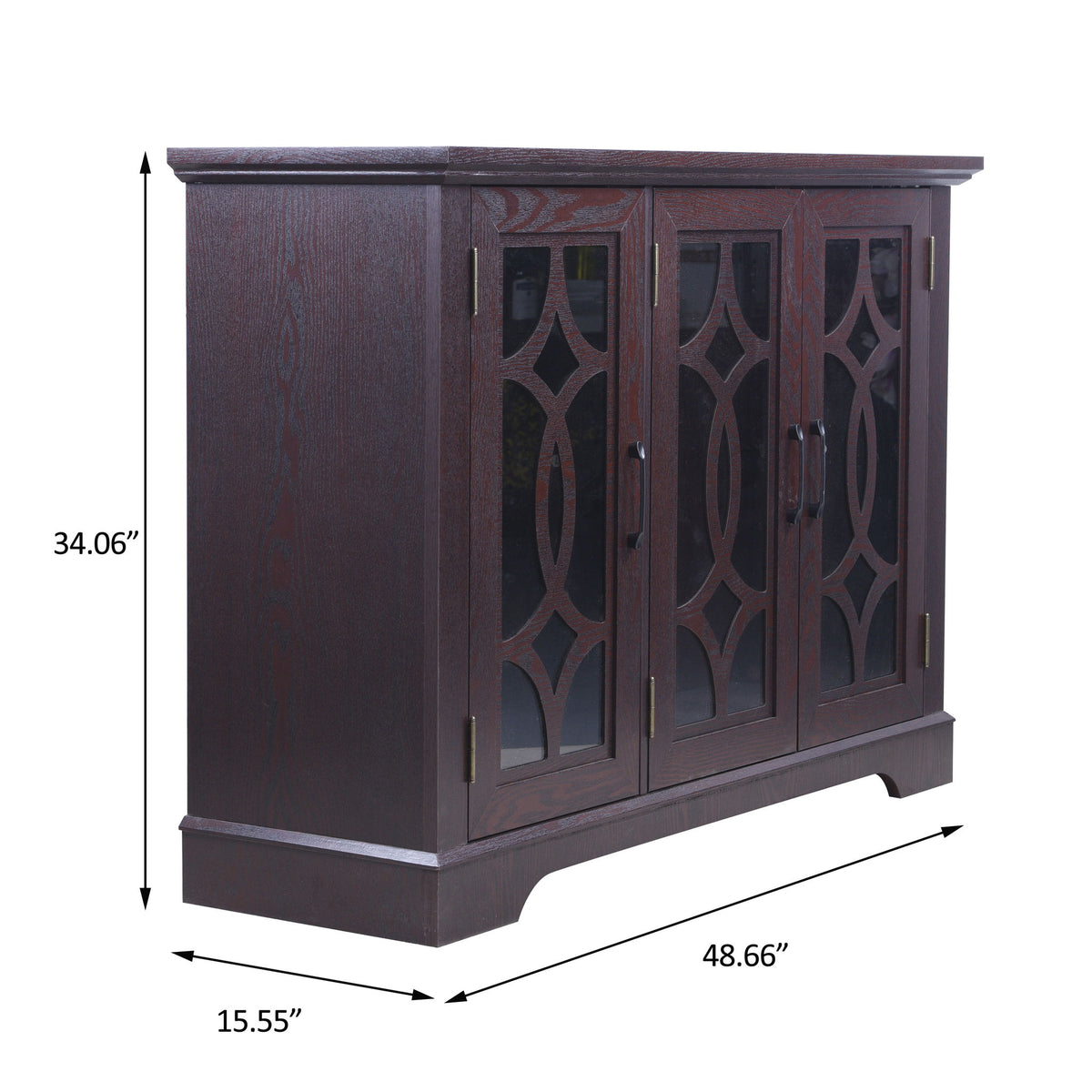 Spacious Sideboard With 3 Doors - Ox Blood Red