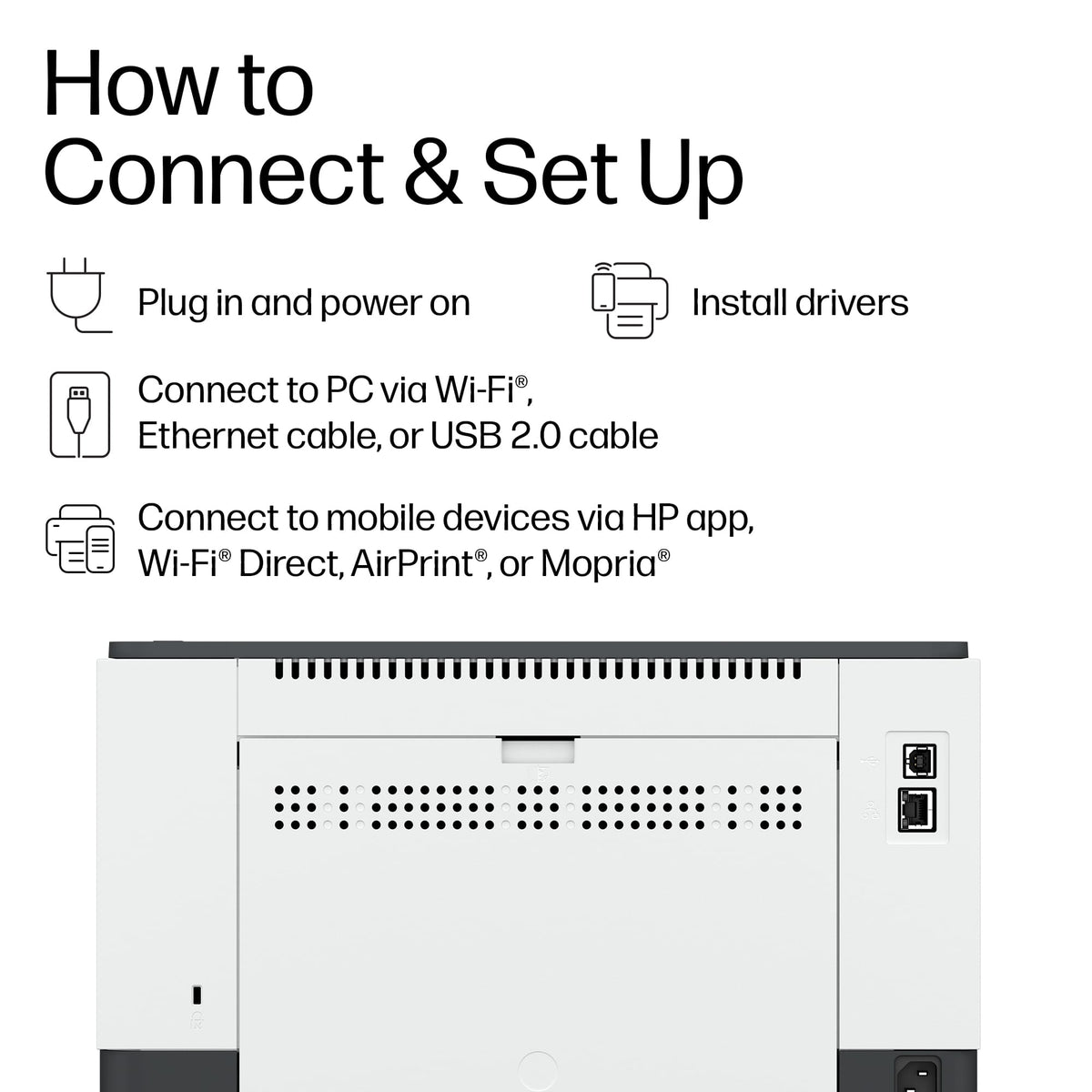HP - LaserJet M220dw Wireless Black-and-White Compact Laser Printer, AI-Enabled - White