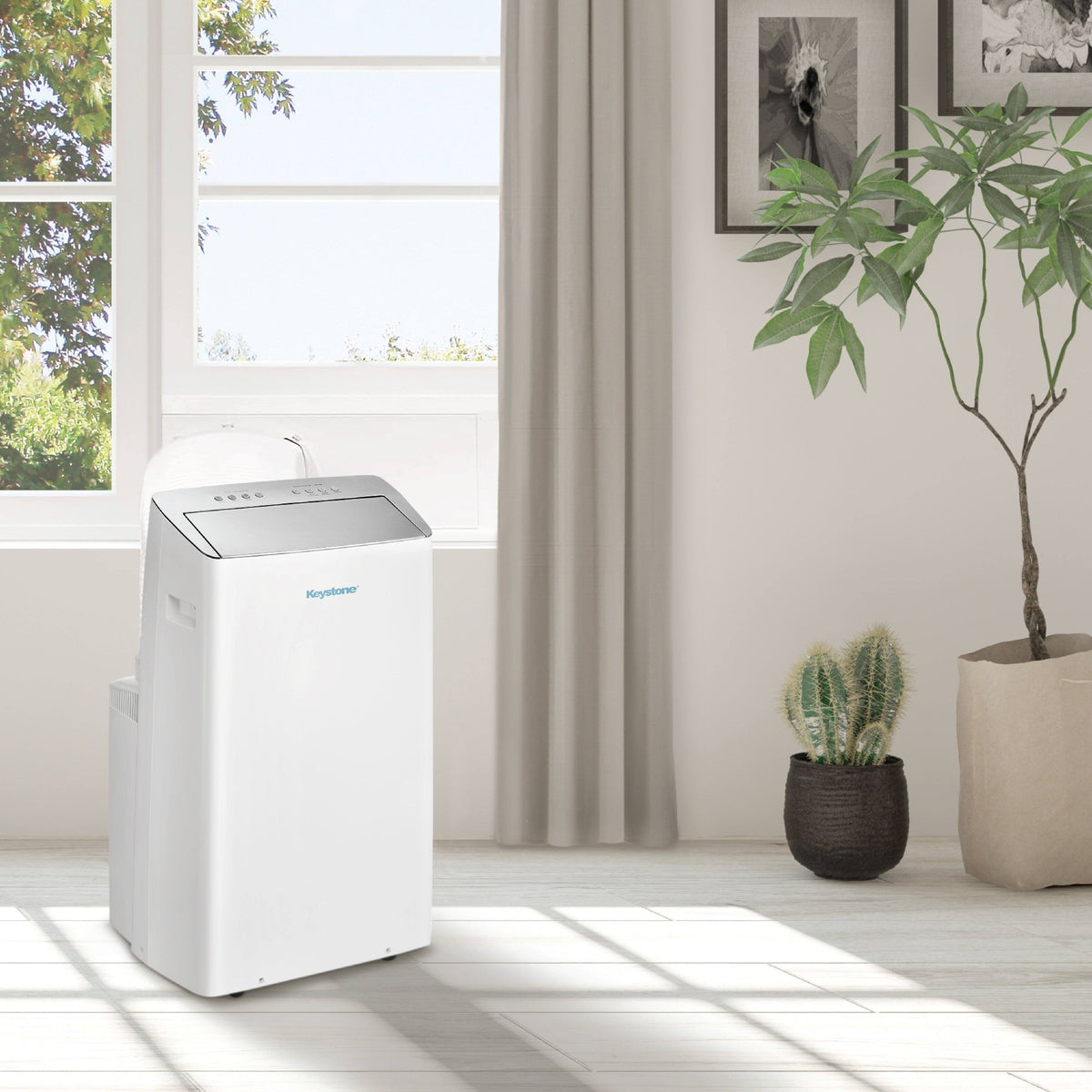 Keystone - 14,000 BTU ASHRAE/12,000 BTU DOE Portable Inverter Air Conditioner with Remote Control - White