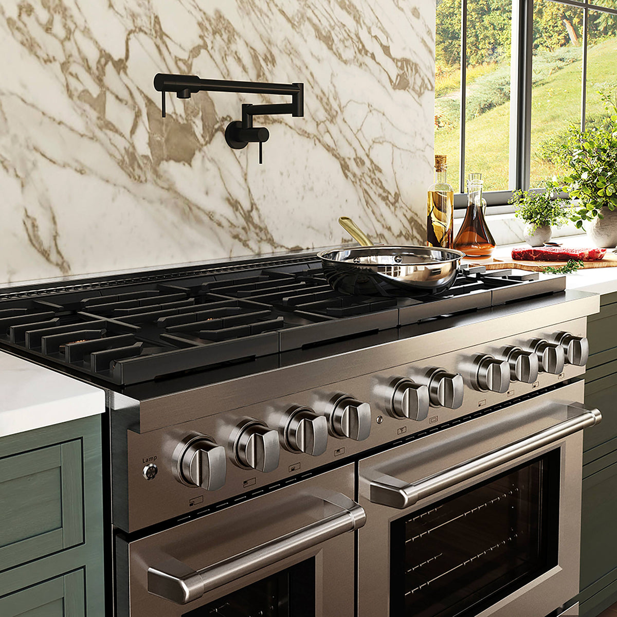 ZLINE - 48 in. Wide 8 Burner Paramount Gas Range withDual Ovens (PSGR48) - Stainless Steel