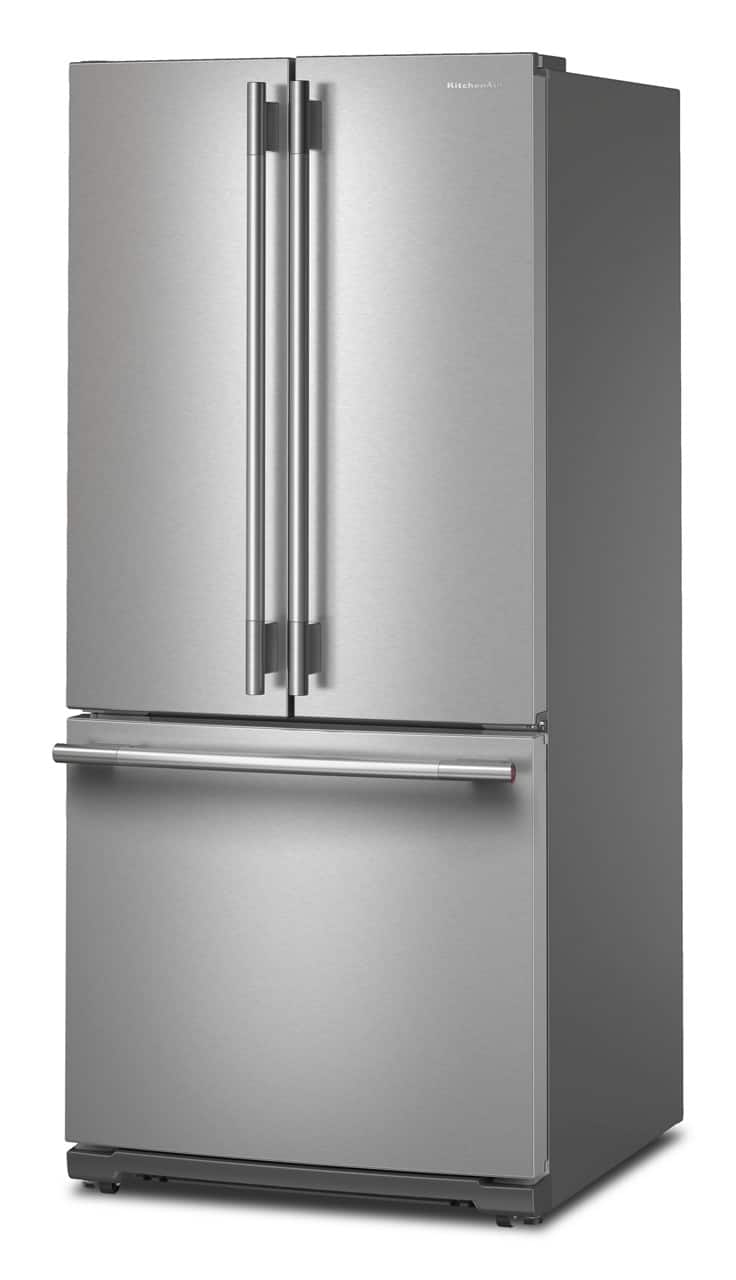 KitchenAid - 30 in. Wide 20 cu. ft. French Door Refrigerator with PrintShield Finish and Interior Dispense - Stainless Steel