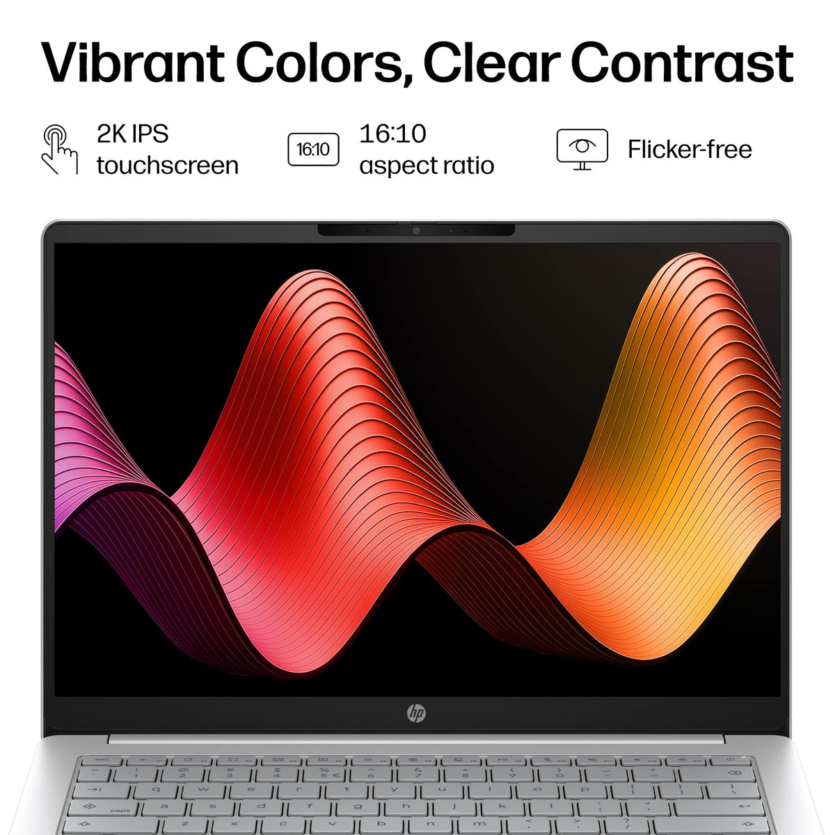 HP - 14" 2K Touchscreen Chromebook Plus - Intel Core 3 N355 - 8GB Memory - 128GB UFS - Glacier Silver