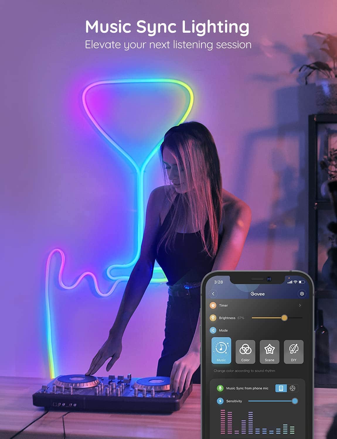 Govee - RGBIC Neon Rope Light - 6.5 Ft - Multi