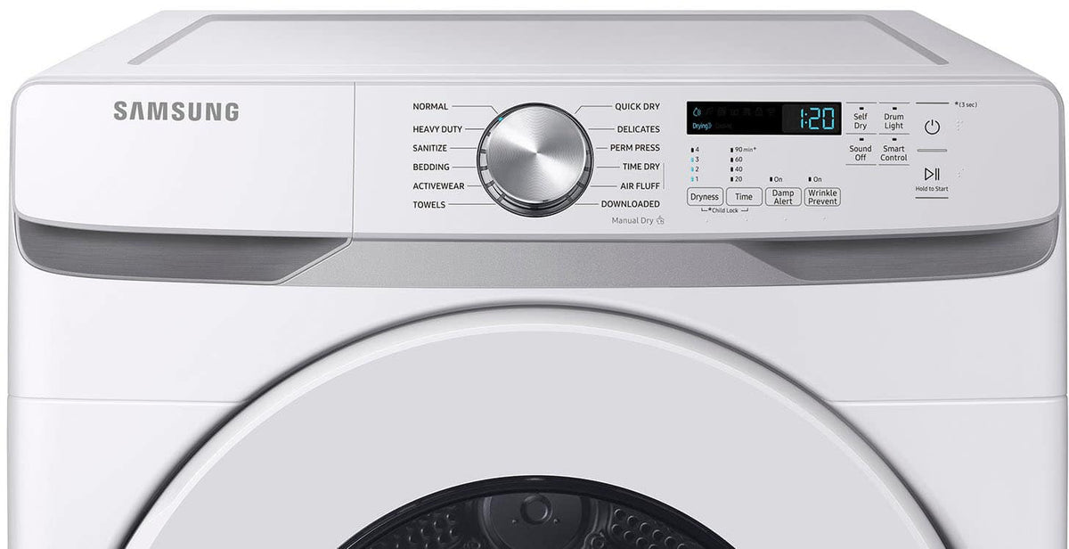 Samsung - 7.5 Cu. Ft. Stackable Smart Ventless Hybrid Heat Pump Electric Dryer with Sensor Dry - White