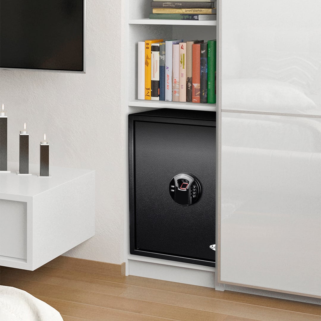 Barska - Large Biometric Fingerprint Keypad Security Home Safe 1.94 Cu Ft - Black