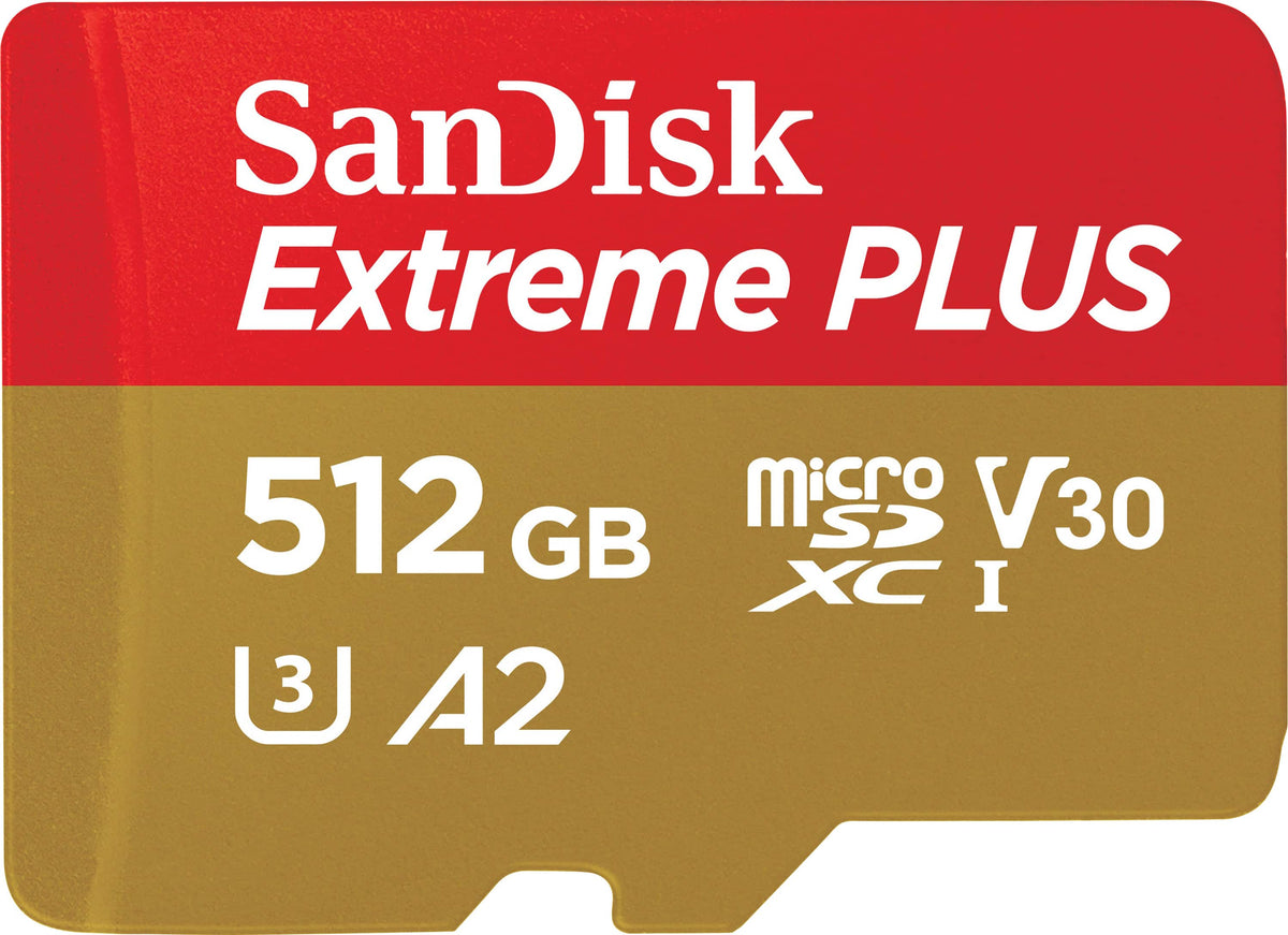 SANDISK - 512GB Extreme PLUS microSDXC UHS-I Memory Card with Adapter, R/W up to 200/140MB/s