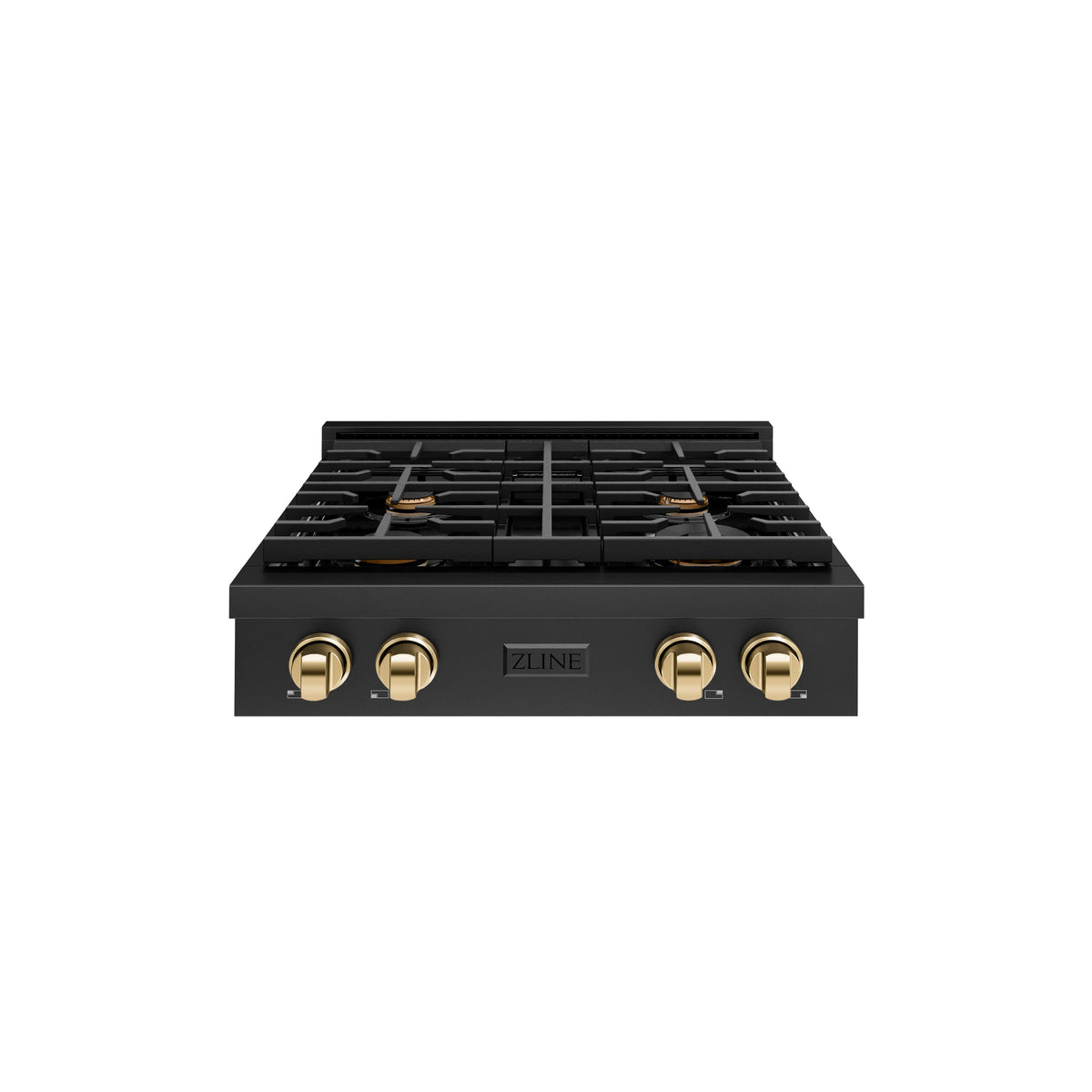 ZLINE - 30 in. Wide 4 Burner AutographParamount Rangetop with Gold Accents (SRTBZ-30-G) - Black Stainless Steel