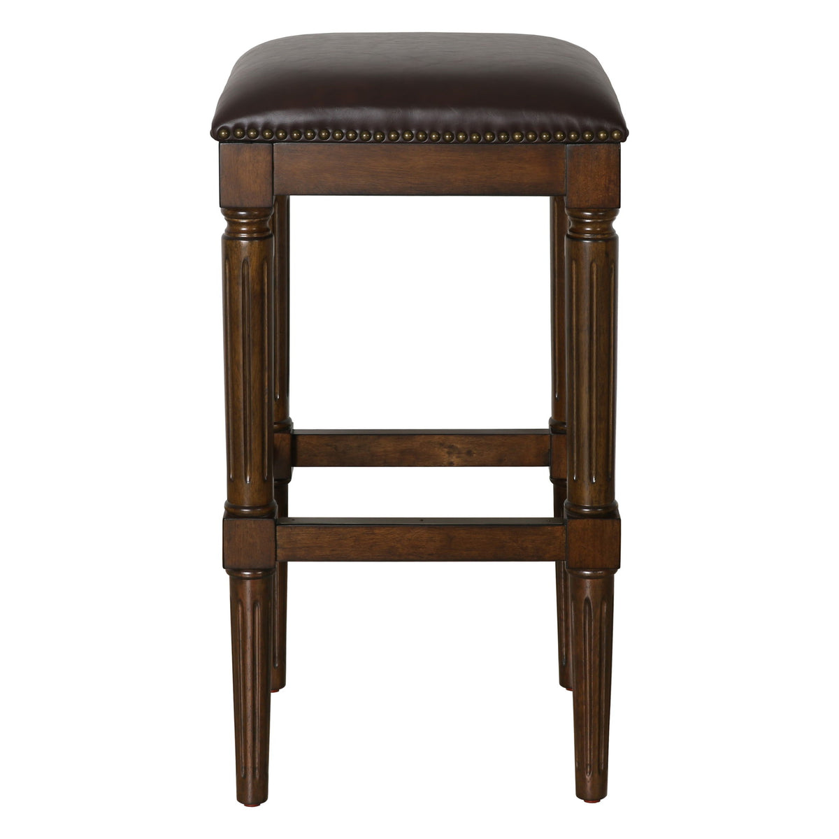 Taburete cuadrado con asiento tapizado