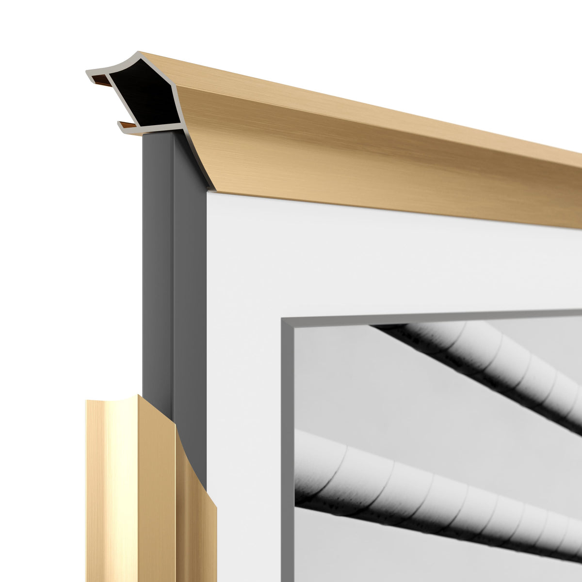 Deco TV Frames - Alloy Prismatic Bezel for Samsung The Frame TV - 50" - Pale Gold