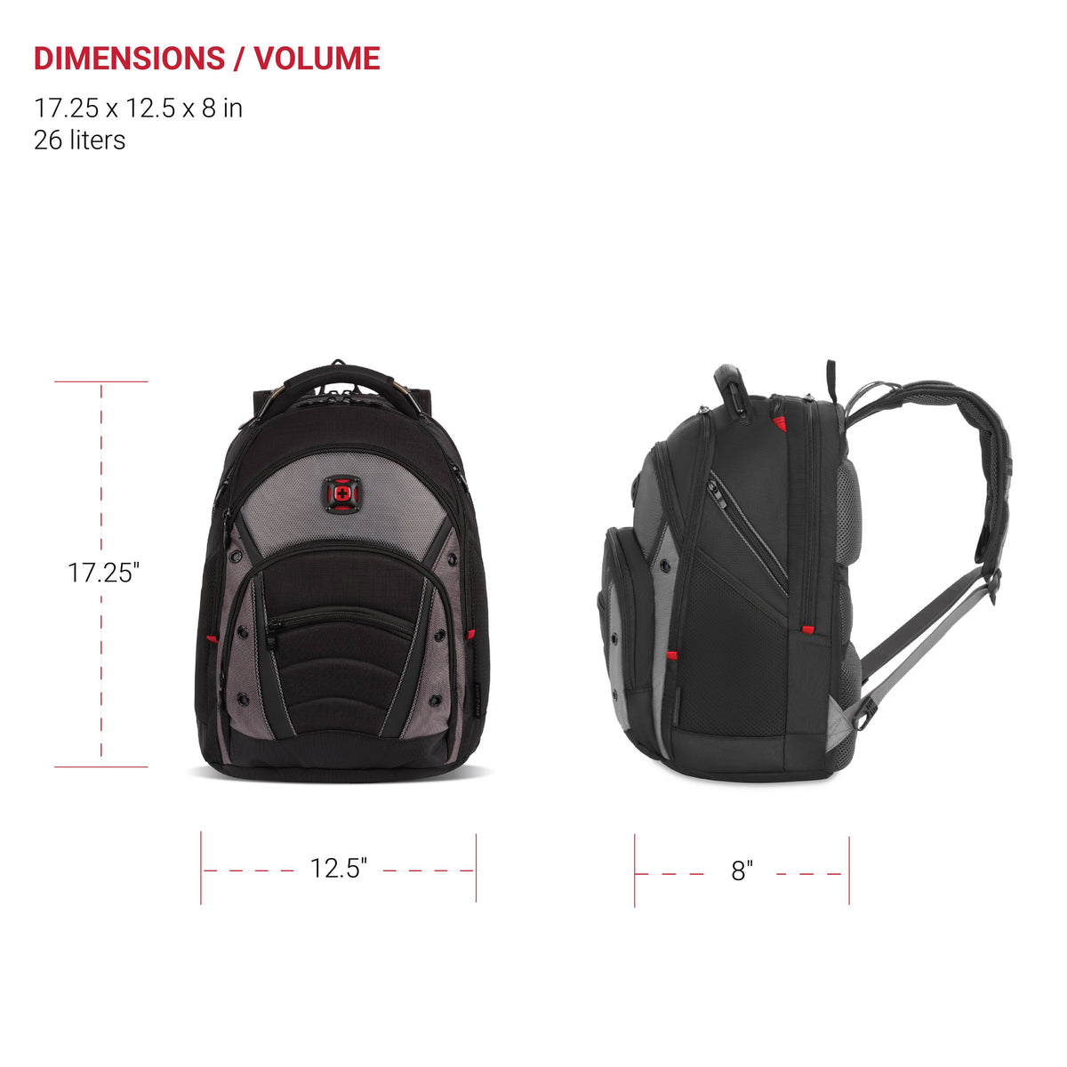 SwissGear - Synergy Backpack for 16" Laptop - Black/Gray