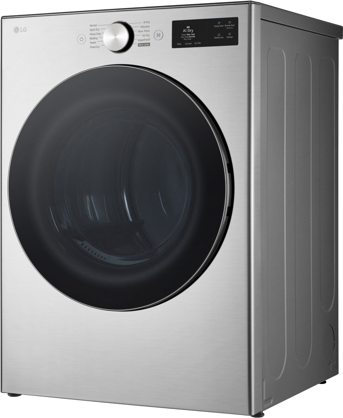 LG - 7.4 Cu. Ft. Smart Gas Dryer with Steam and AI Sensor Dry - Graphite Steel