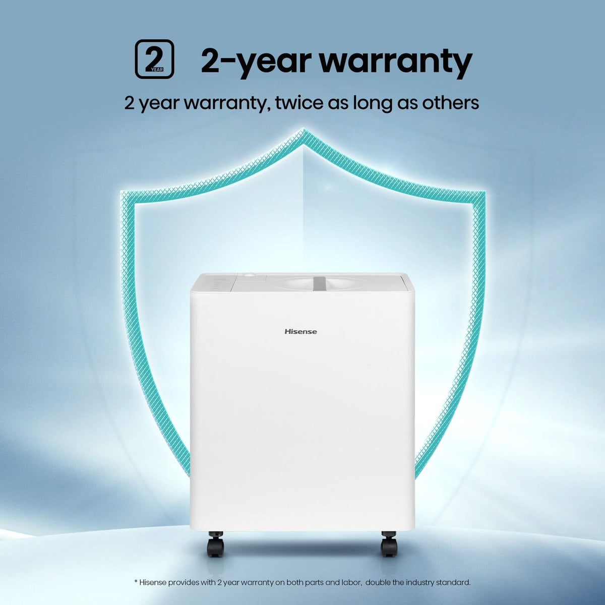 Hisense - 50 Pint 16 quarts Bucket Capacity Lift-Up Dehumidifier - White