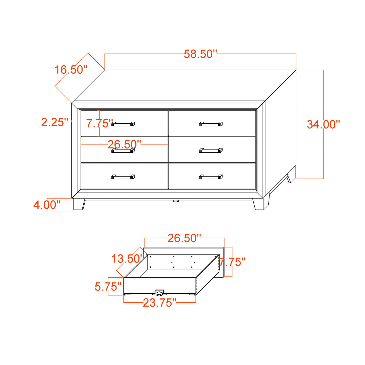 Soluto - Dresser - Black / Gray