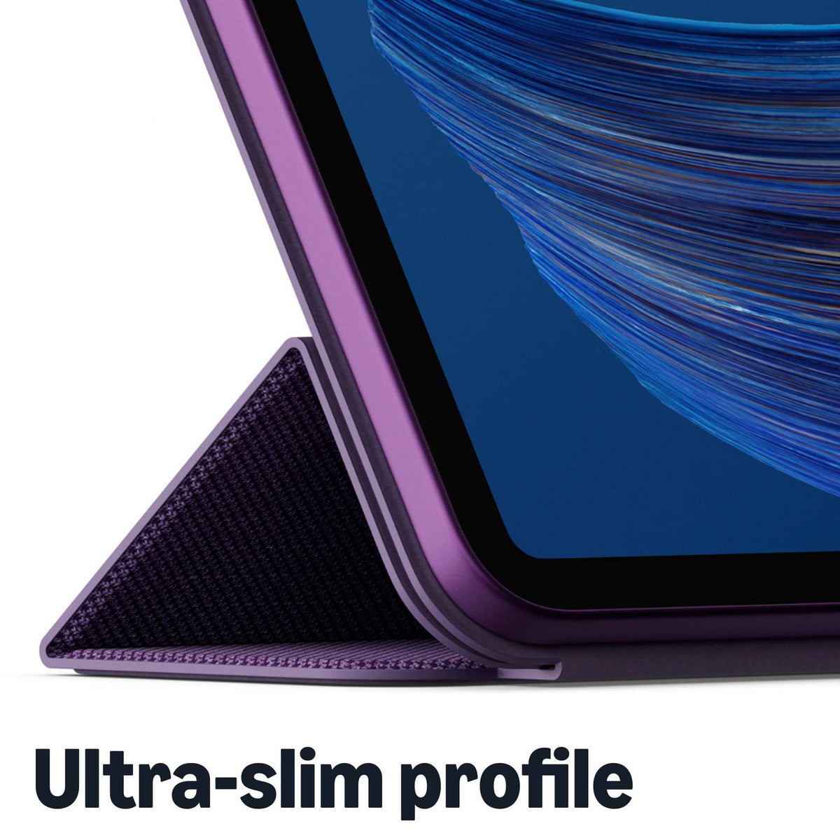 Amazon - Alexa Tablet 11 Fabric Folio Cover with Magnetic Attach - Lightweight and Protective - Amethyst