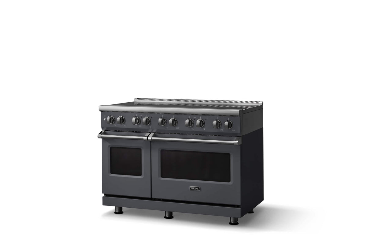 Viking - 48 in. Wide 6 Elements Pro 5 Series 7.3 Cu. Ft. Freestanding 6 Element Induction Convection Range - Cast Black