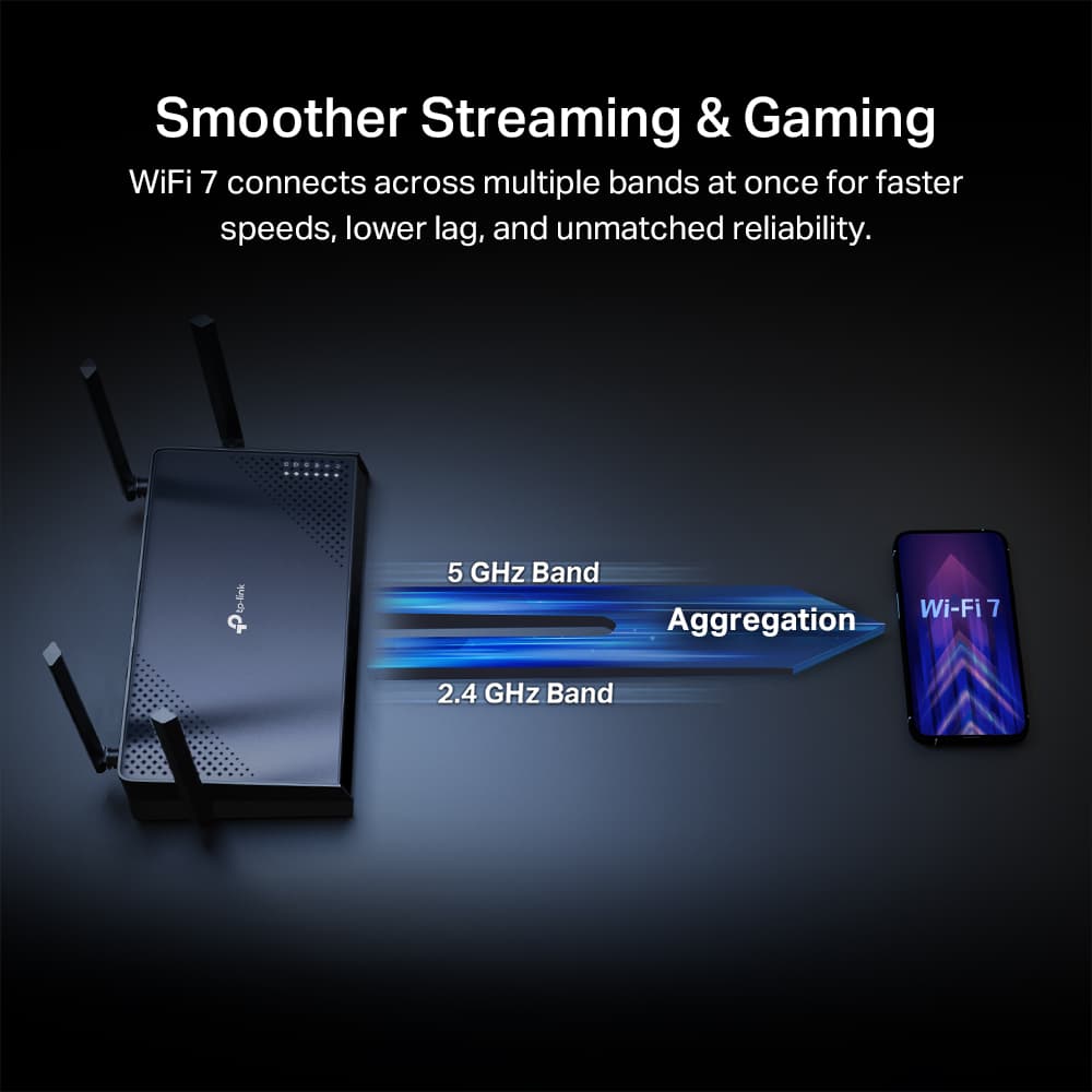 TP-Link - Archer BE3500 Dual-Band Wi-Fi 7 Router - Black