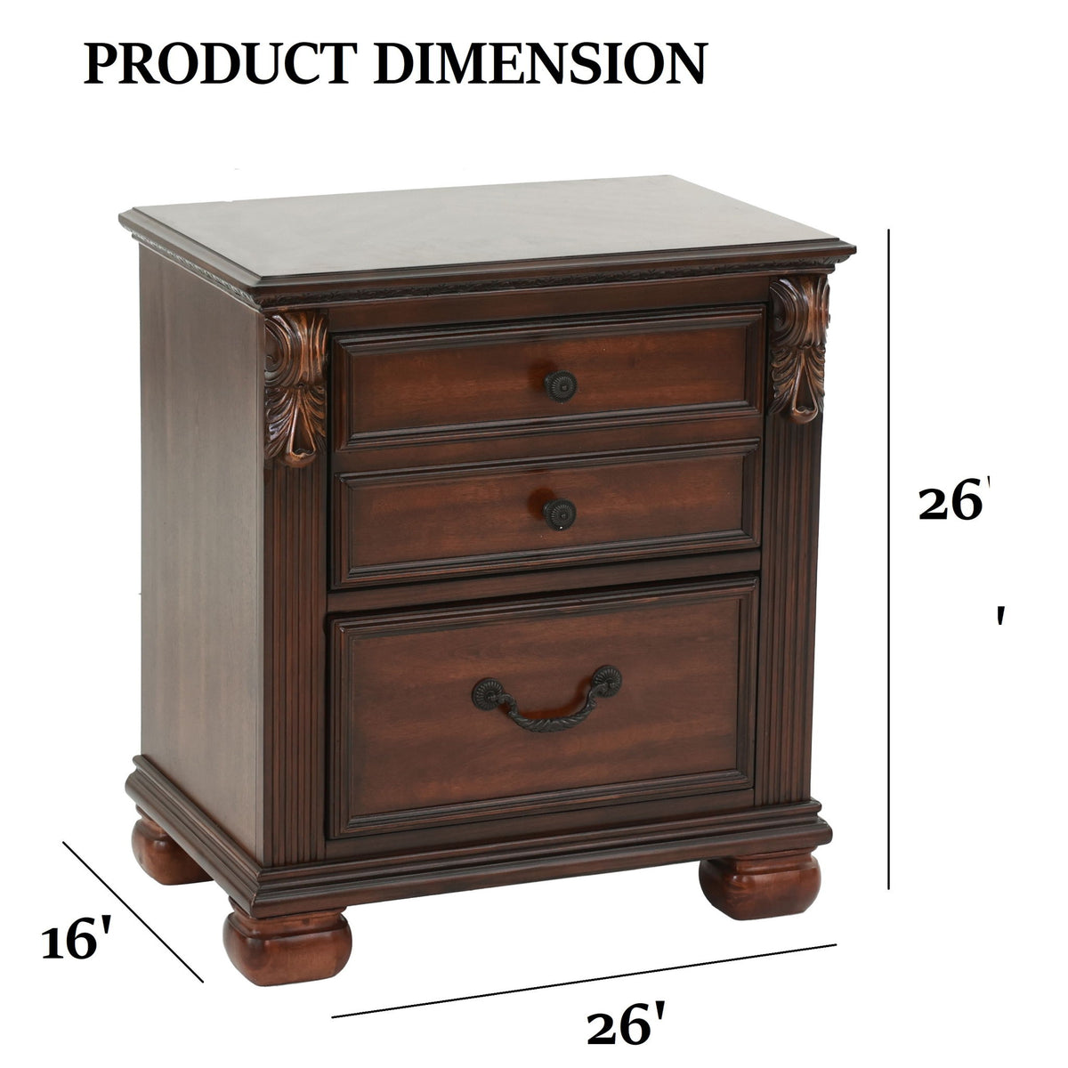 Juego de dormitorio de 3 piezas, elegante cama de paneles con 2 mesitas de noche