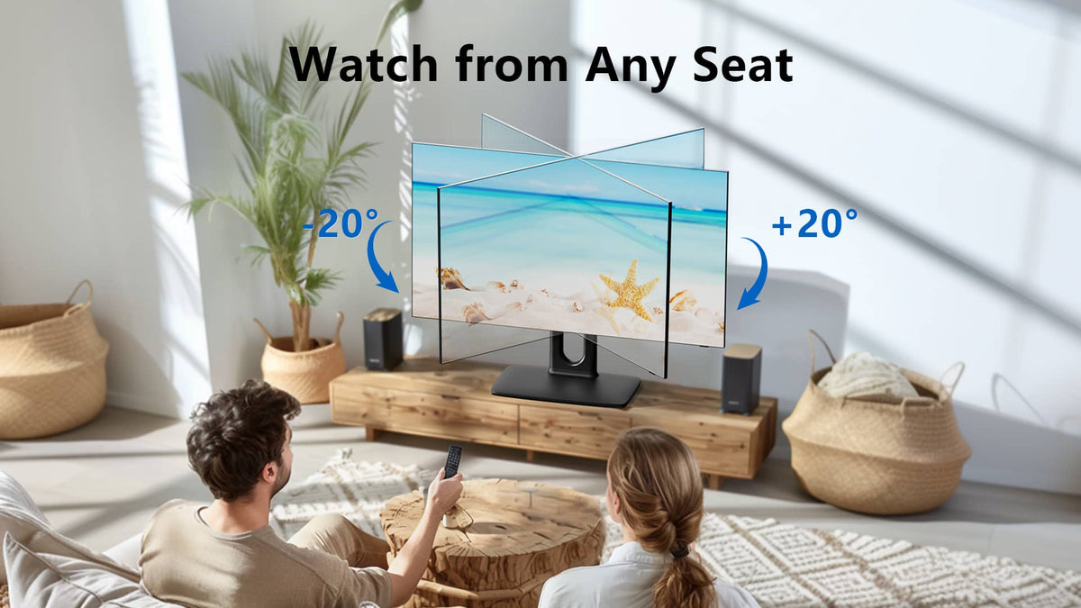 ErgoAV - Tabletop TV Stand + Swivel 46"-86" - Black