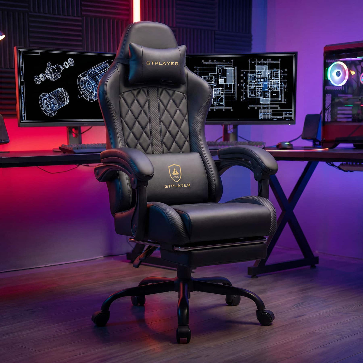 GTPlayer - Ergonomic Gaming Chair - Black