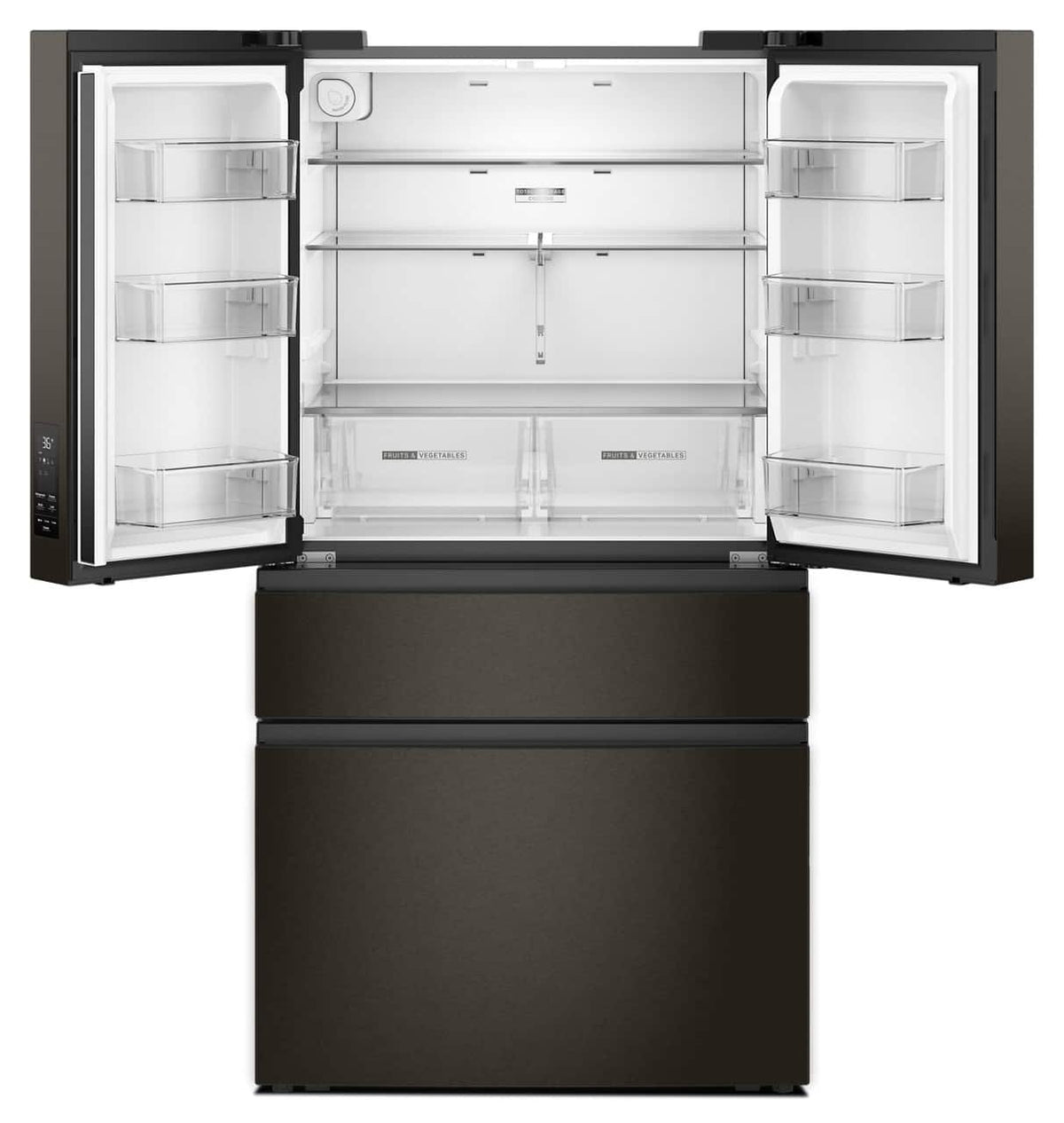 Whirlpool - 36 in. Wide 30 cu. ft. Family-Sized Capacity French Door Refrigerator with Flexible Temperature Drawer - Print Resist Blk Stnlss